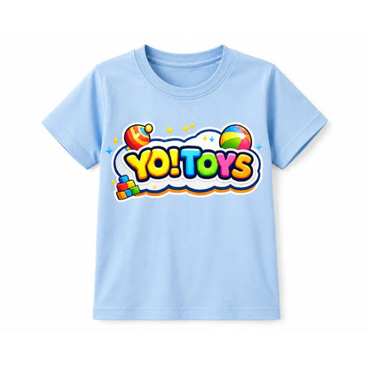 YO! TOYS Kids Graphic Cotton T-Shirt – White Short Sleeve Crew Neck