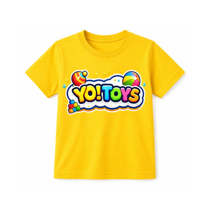 YO! TOYS Kids Graphic Cotton T-Shirt – White Short Sleeve Crew Neck