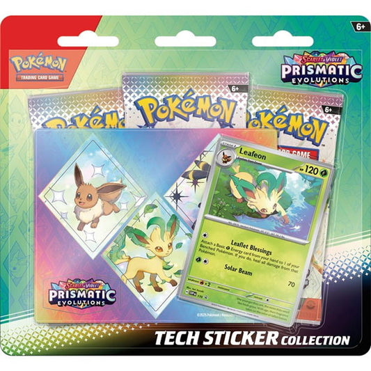 Pokémon TCG: Scarlet & Violet 8.5 –  Prismatic Evolution 3-Pack Tech Sticker Collection Pack